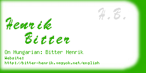 henrik bitter business card